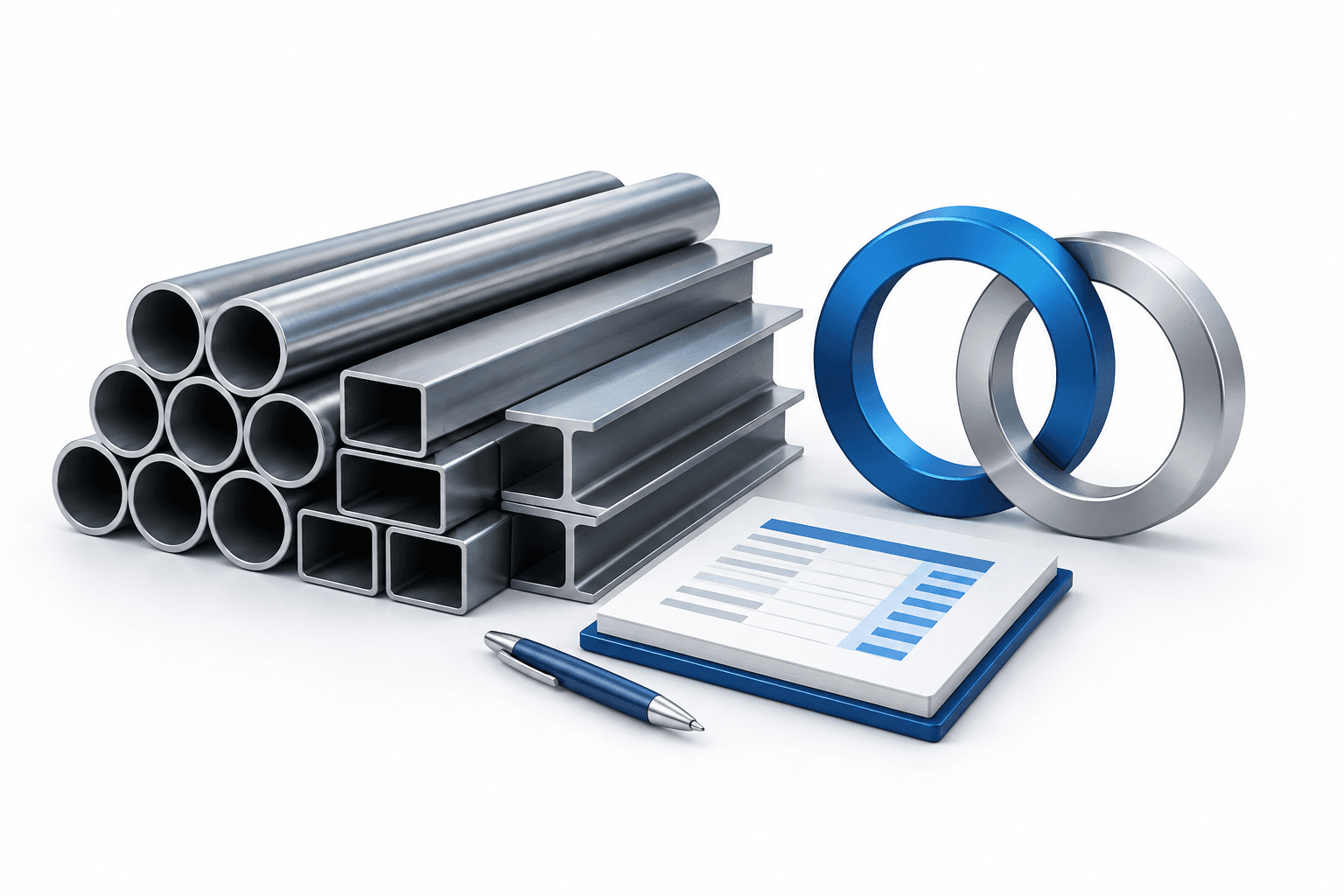 Steel tubes and abstract financial symbols illustrating APL Apollo results and an approved stake purchase.