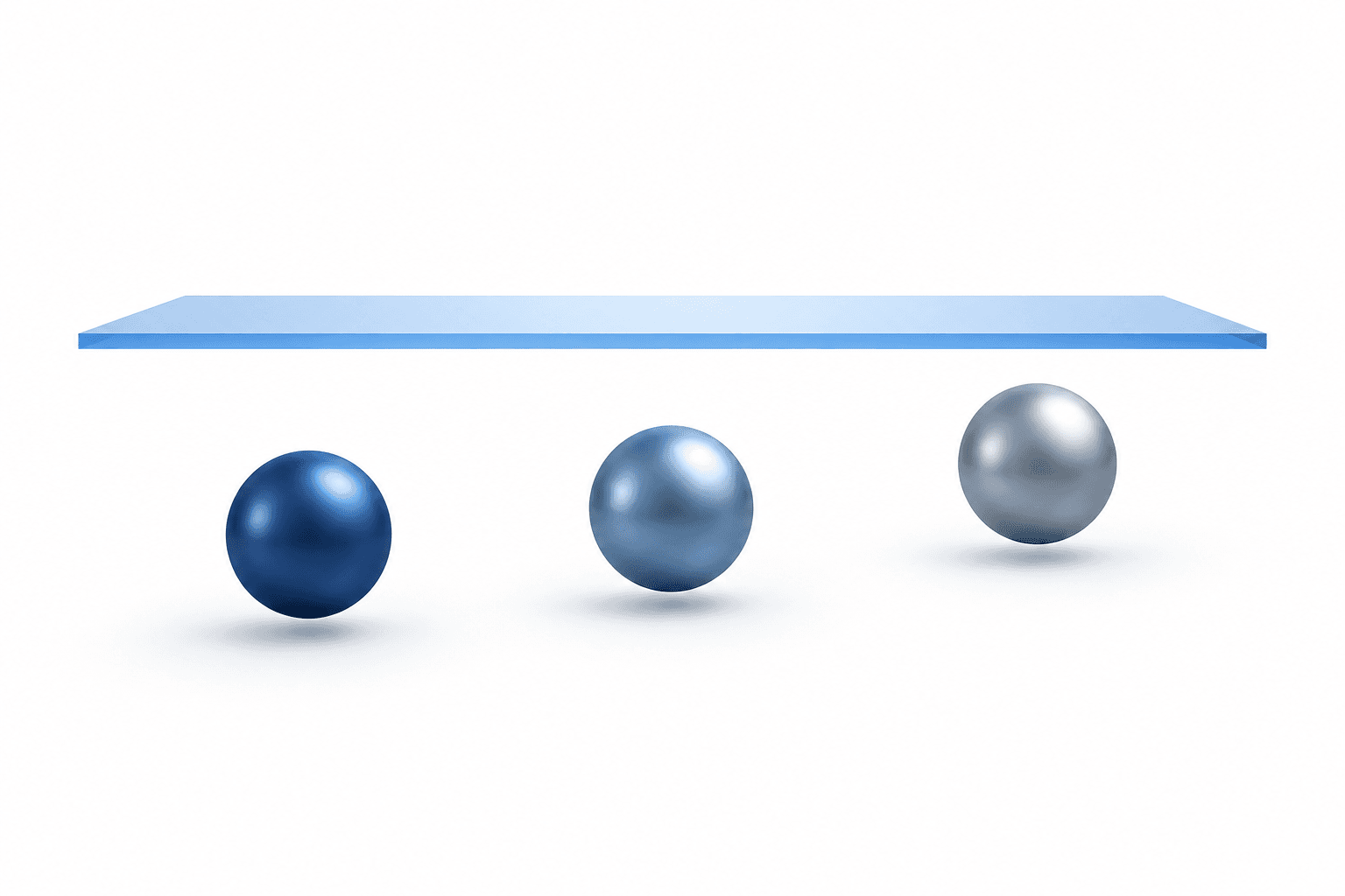 Abstract VWAP signal illustration with three spheres below a reference plane.