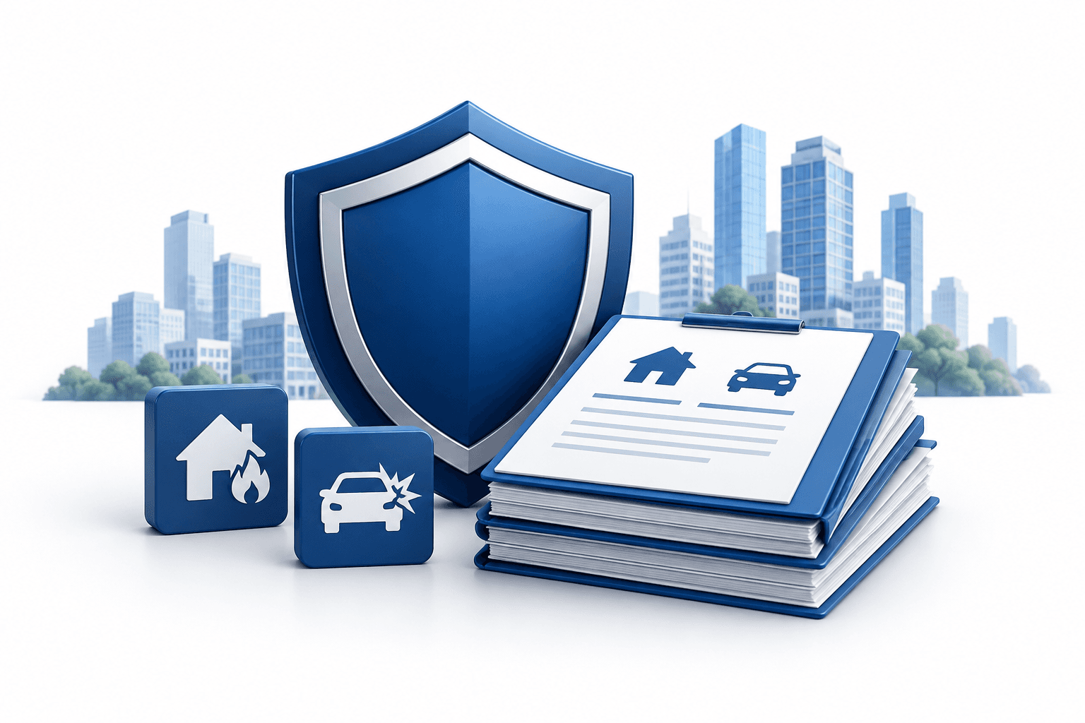 Illustration of a shield and documents representing Lockton claims work
