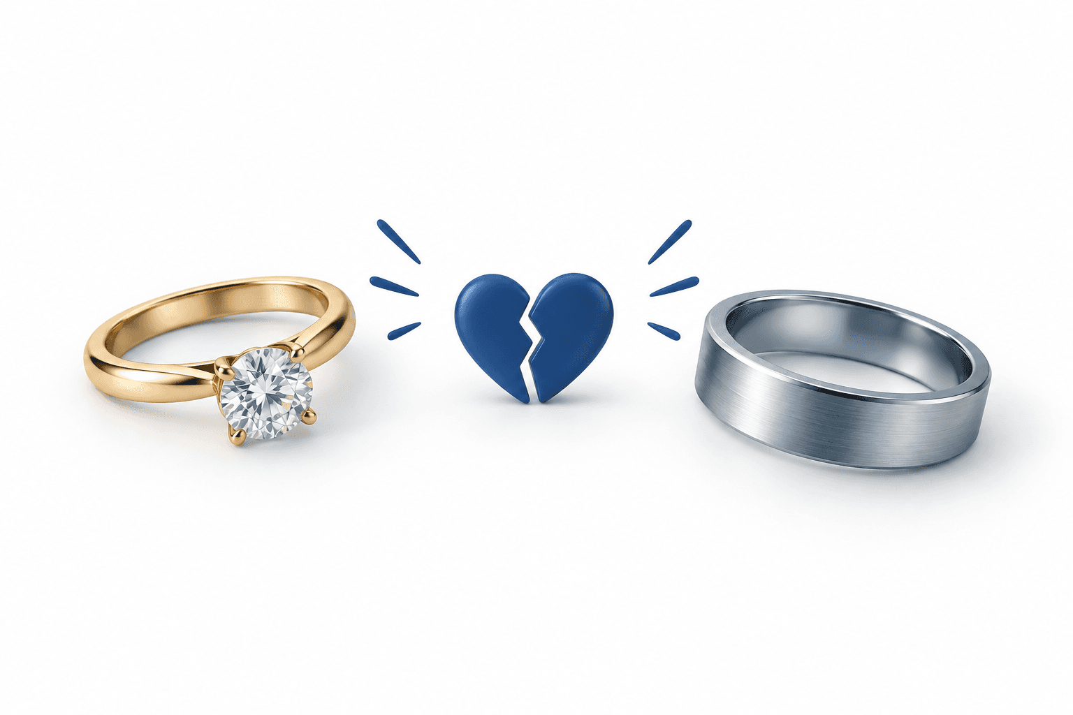 Illustration of separated rings representing the Chrishell Stause split