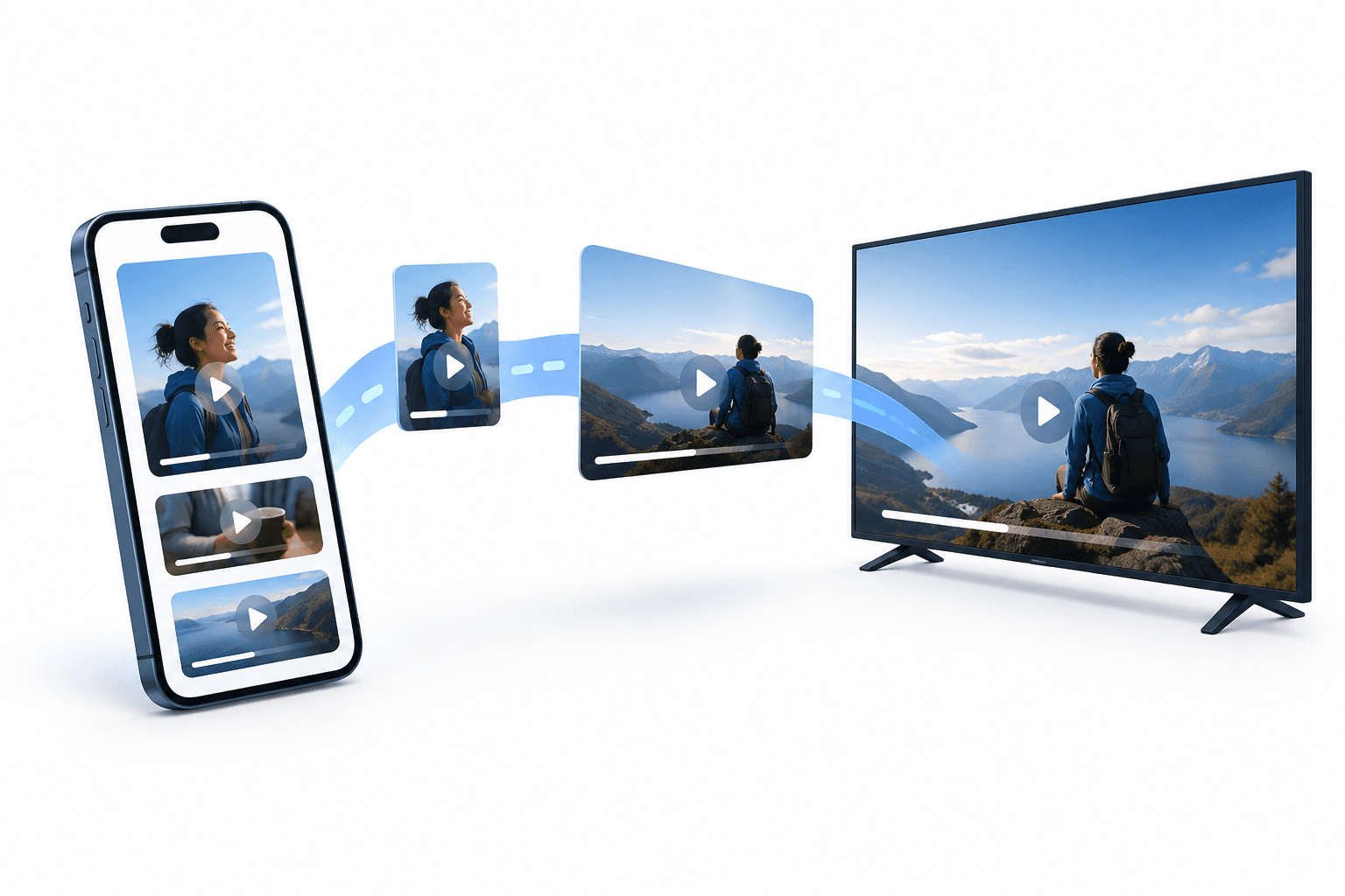 Illustration of a phone and television representing the Instagram video test
