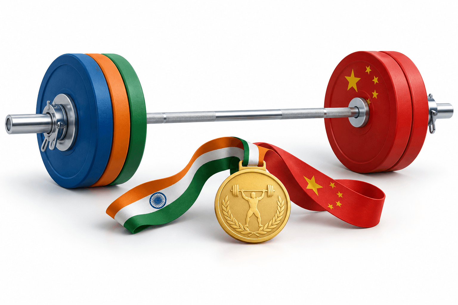Illustration of a barbell and medal for the World Weightlifting Championships