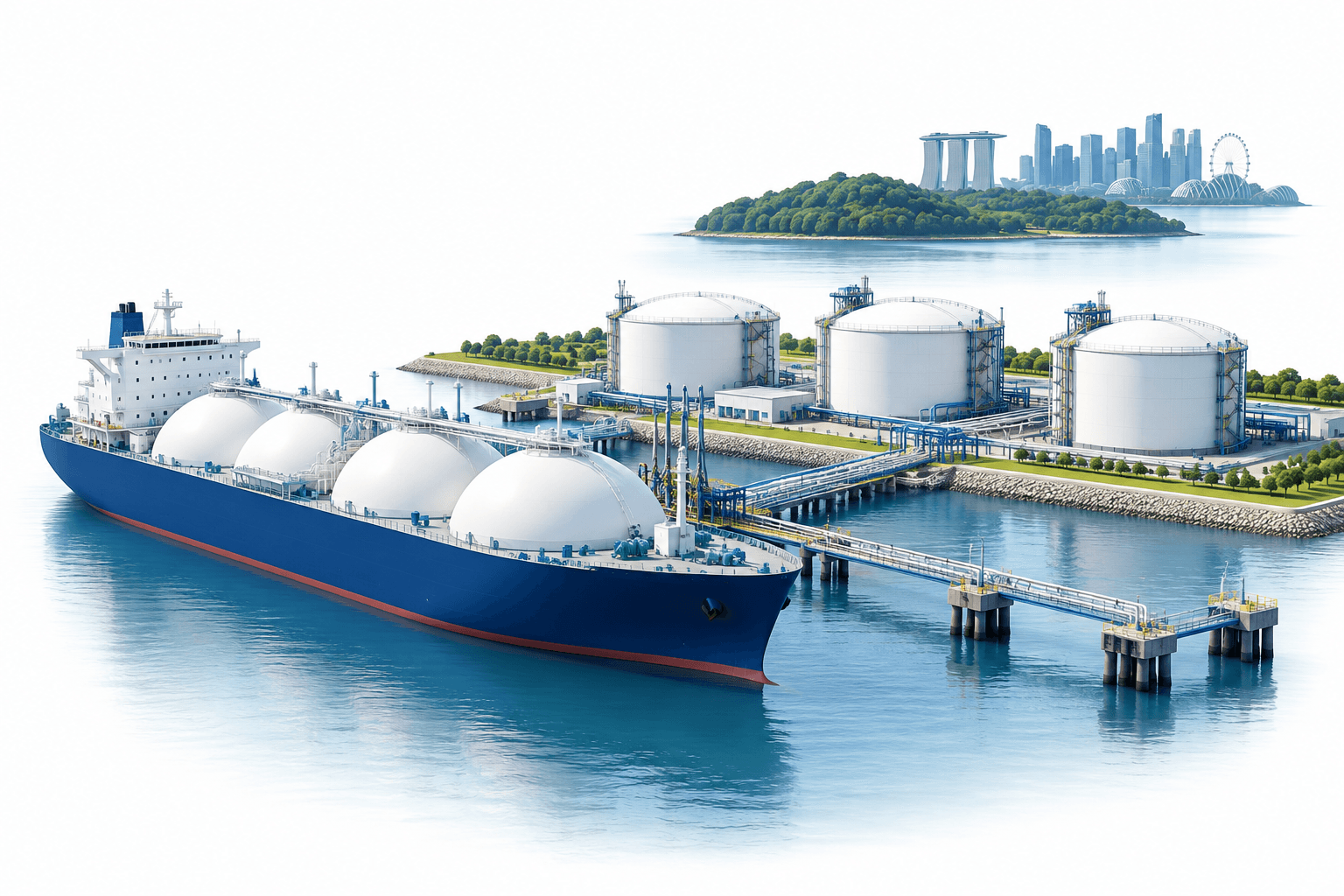 Leilão de fornecimento de GNL de Singapura é aberto enquanto se estuda um terceiro terminal