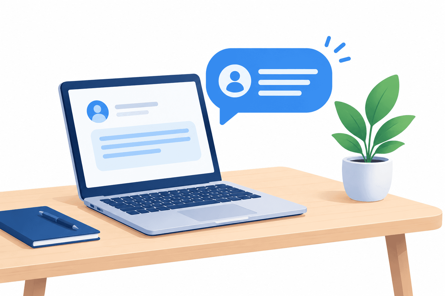 Concept illustration of a Reddit workplace post about an encouraging message from a former manager