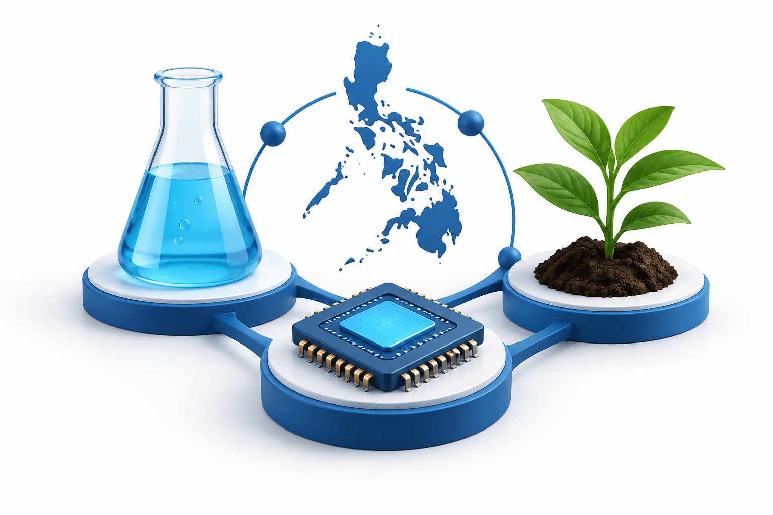 Concept illustration of research and technology representing the Philippines innovation ranking