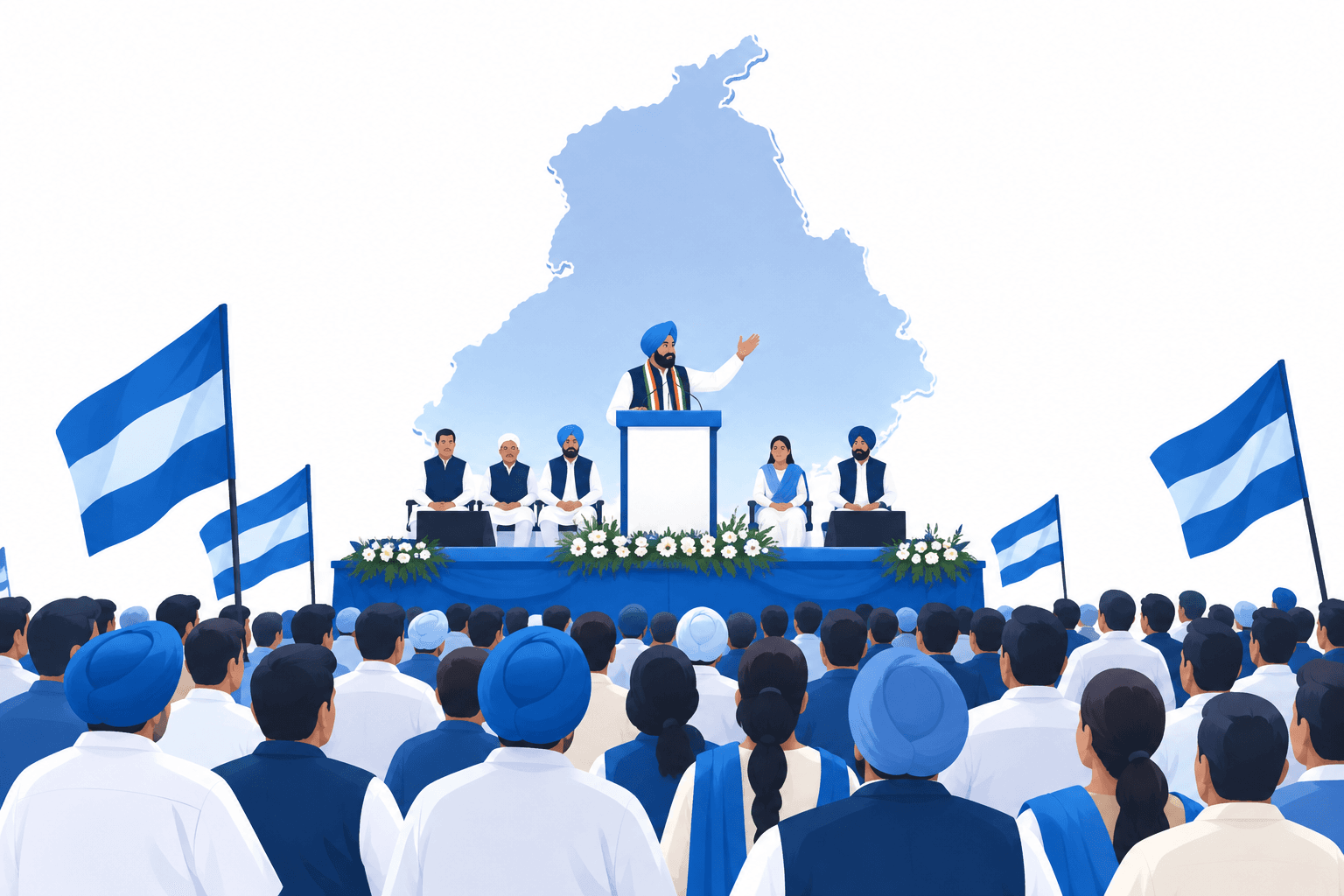 펀자브주 의회 선거운동 시작 알리는 의회당 집회