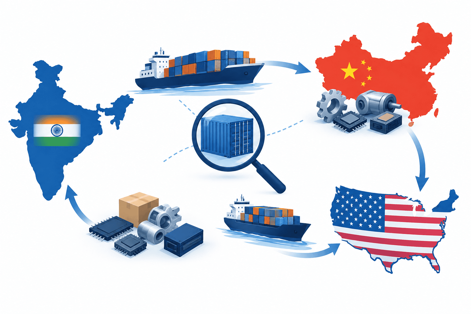 Indiens Transshipment-Behauptung zu Exportdaten gerät unter die Lupe