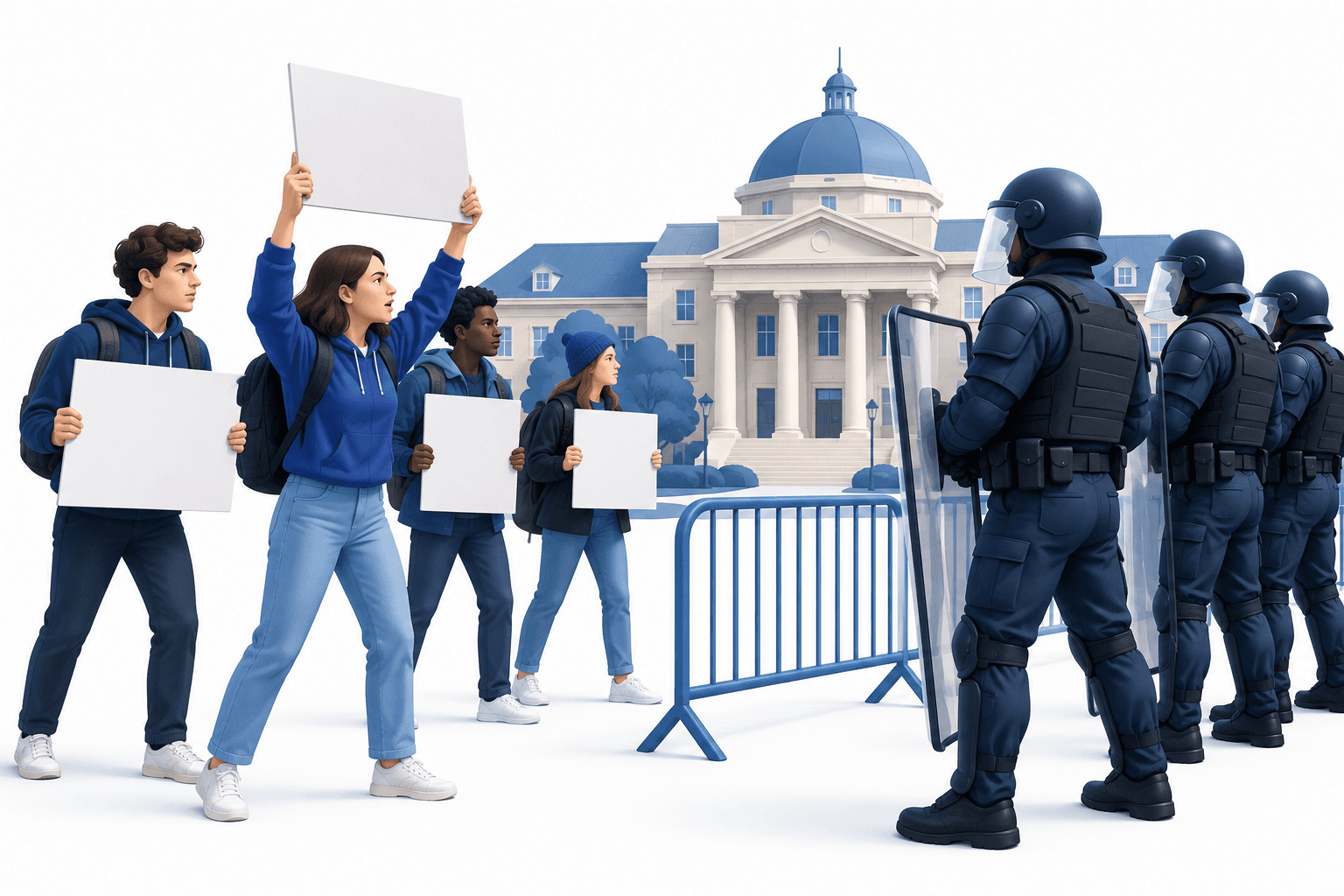 Protester i Frankrig: Politiet stormer mod studerende, mens 1.314 anholdes