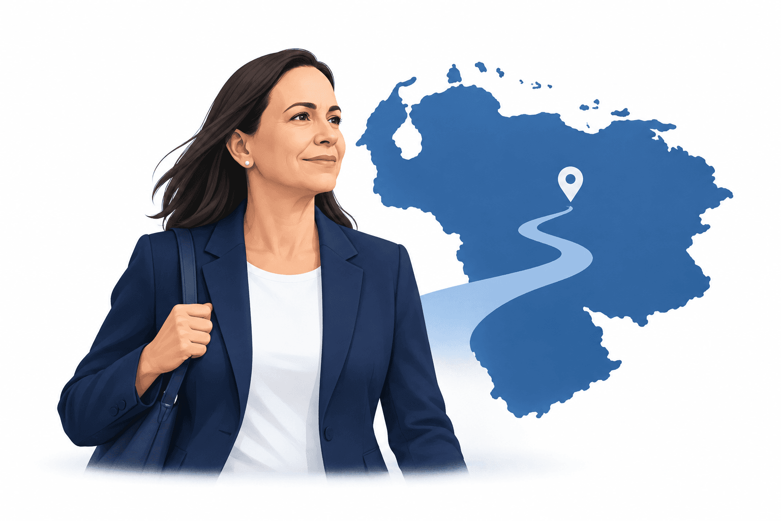 Concept illustration of the Venezuela opposition leader returning to the country