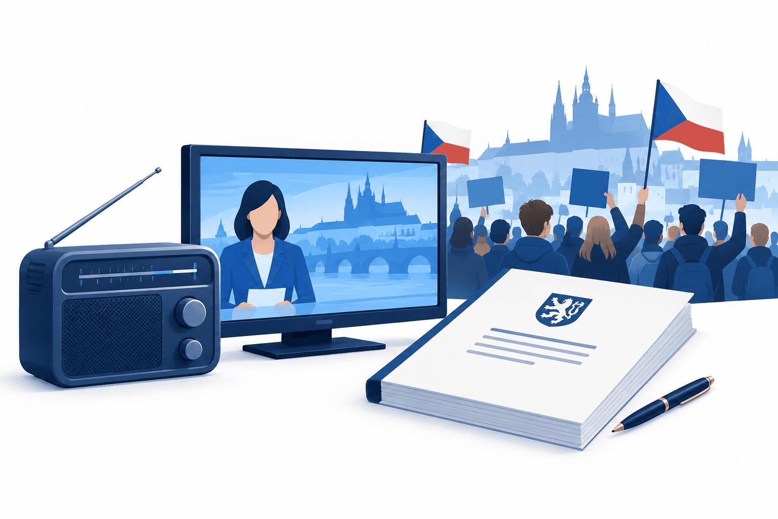 Tsjekkisk plan for mediefinansiering trekker tusenvis til protest i Praha