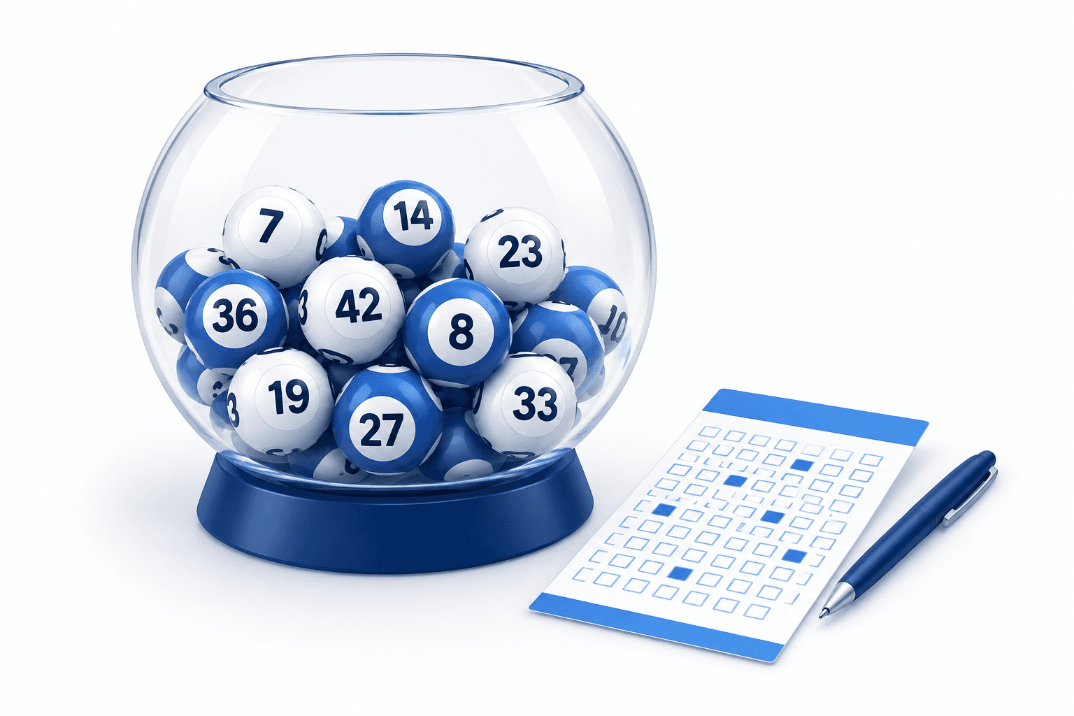 Illustration of lottery balls and a ticket representing the Powerball jackpot