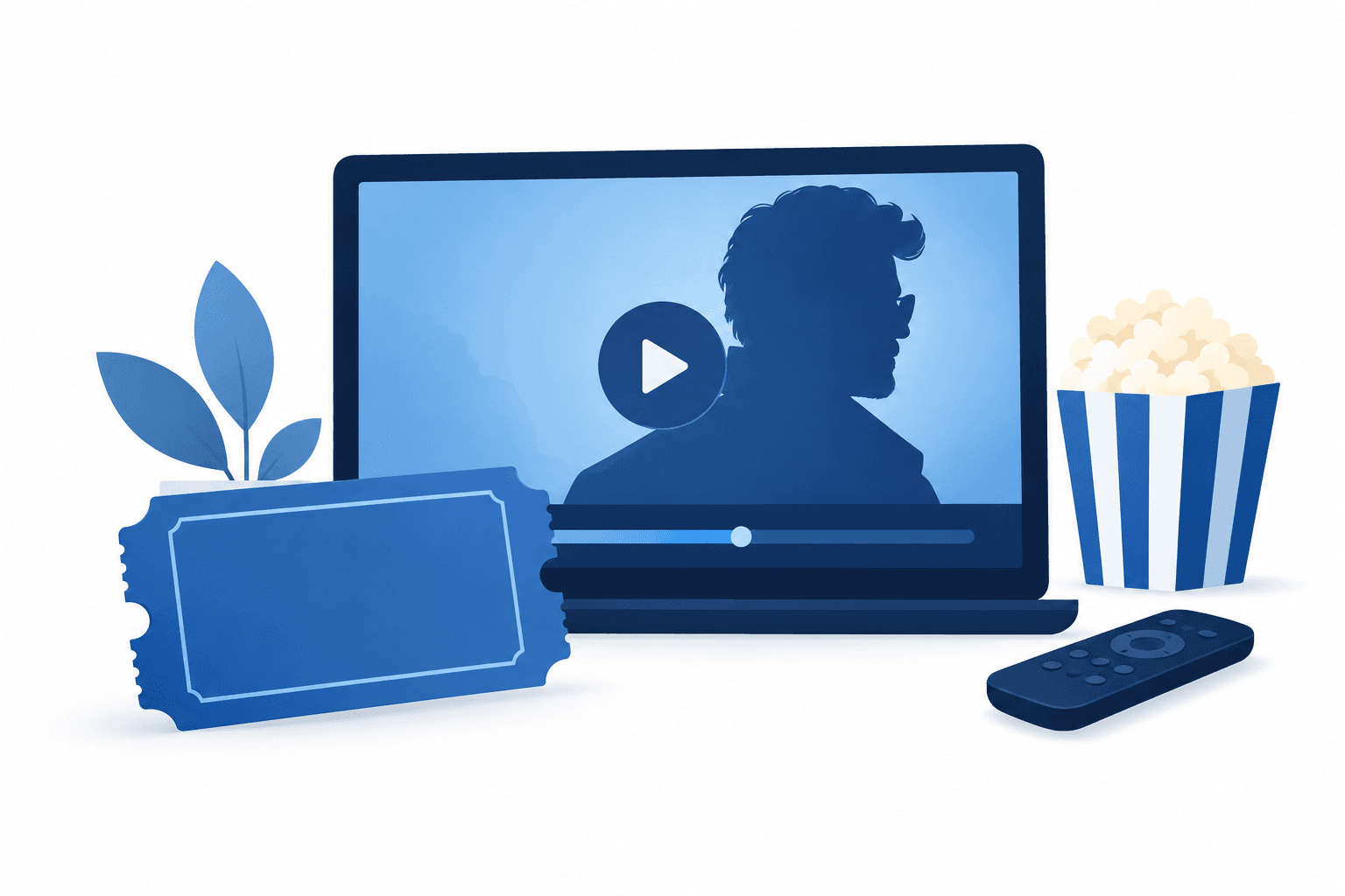 Illustration of a streaming screen and cinema ticket for Jailer 2 streaming