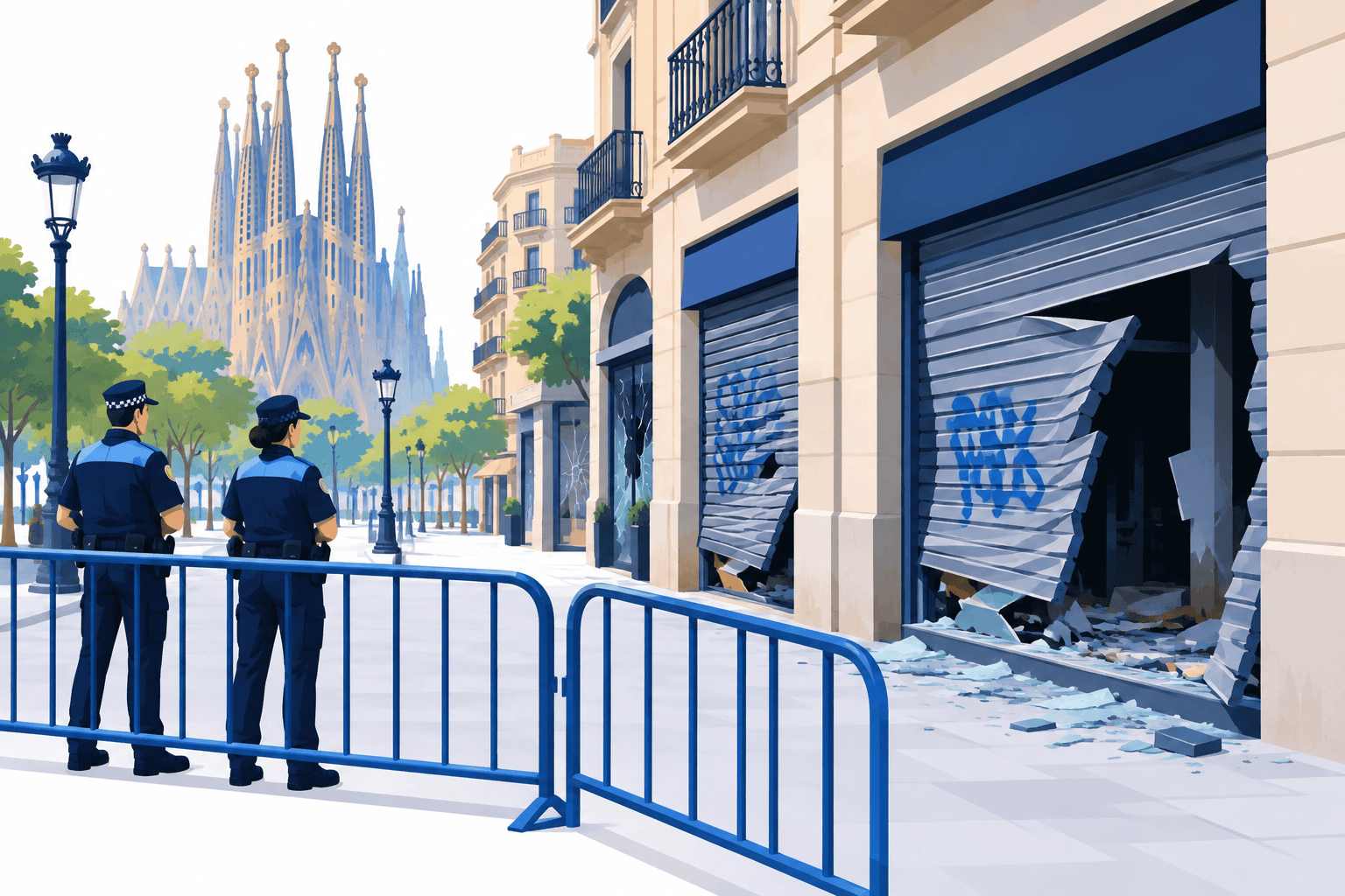 Barcelona: 128 pågrepet etter nattlig vandalisme