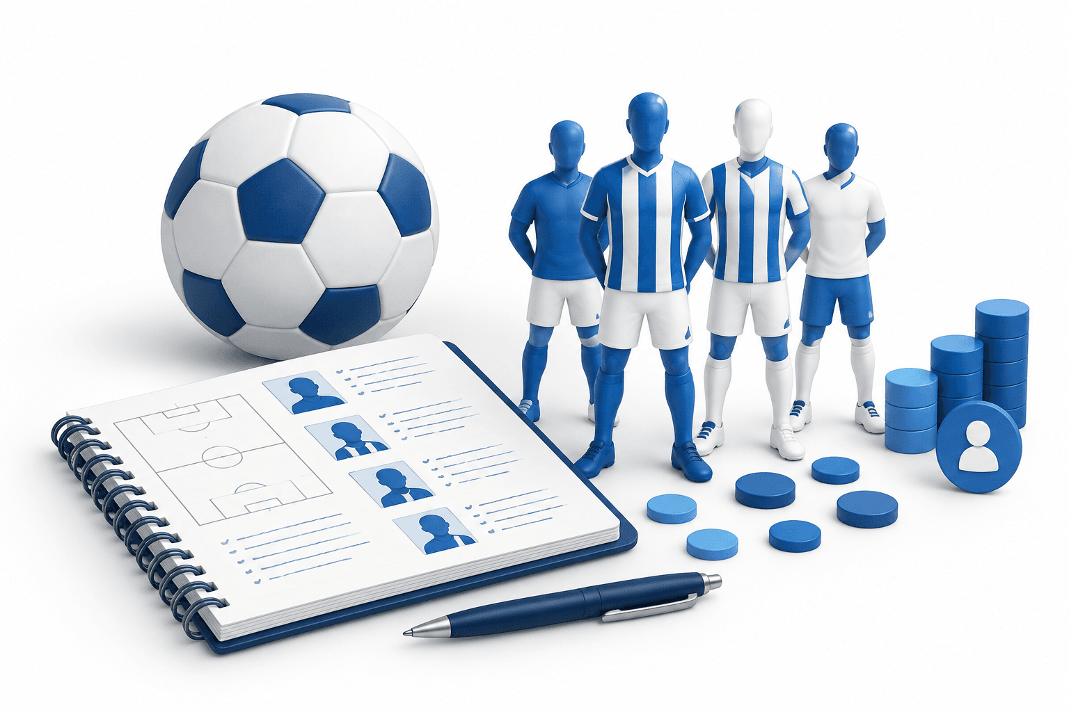 Concept illustration of Brighton recruitment using football scouting and data