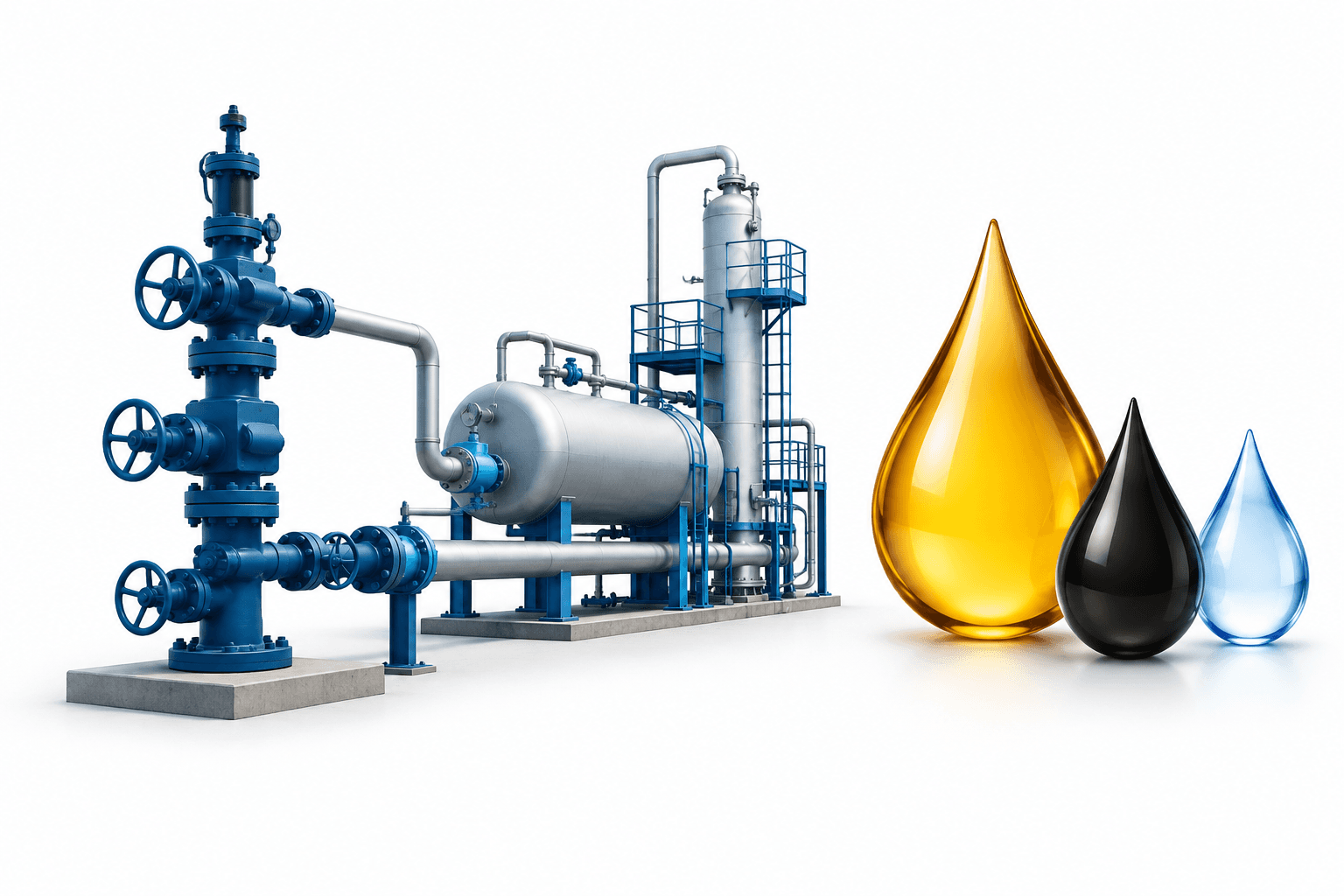 Concept illustration of gas equipment and liquids for Range Resources earnings