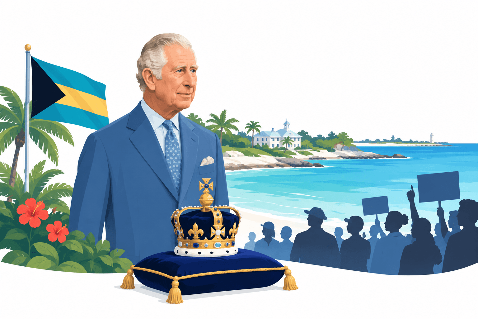 Caribisk rundrejse: Kong Charles ankommer til Bahamas midt under protester
