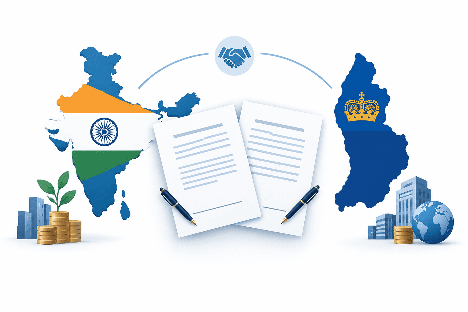 Illustration of documents representing the proposed India Liechtenstein tax pact