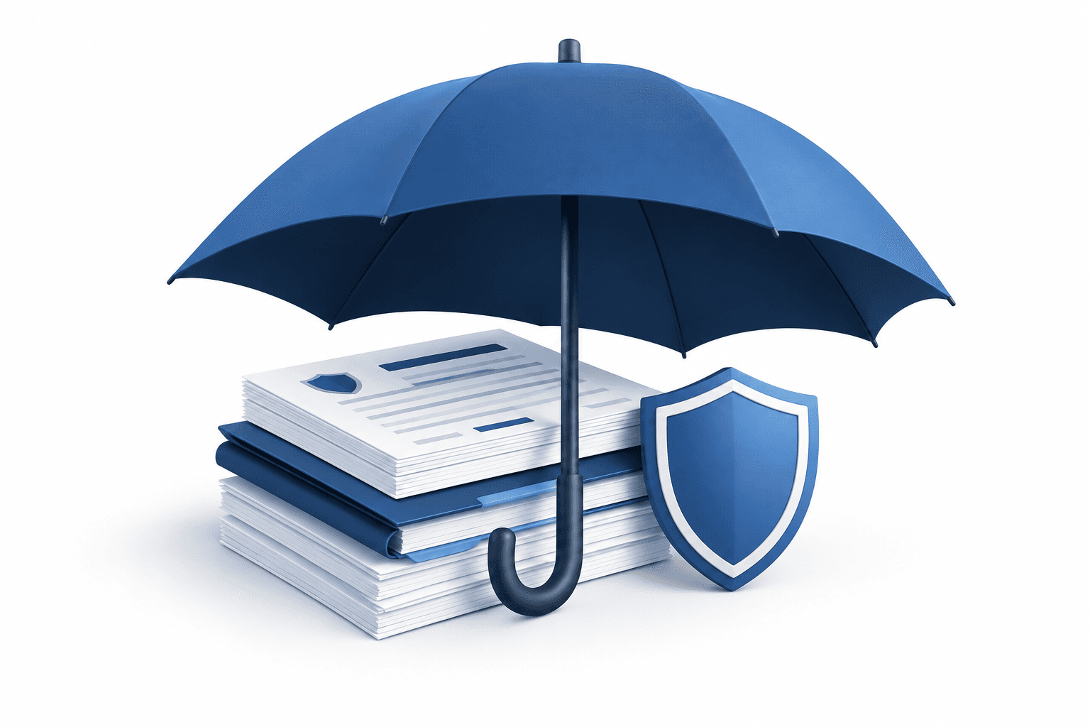 Illustration of an umbrella and financial documents representing Brown & Brown earnings