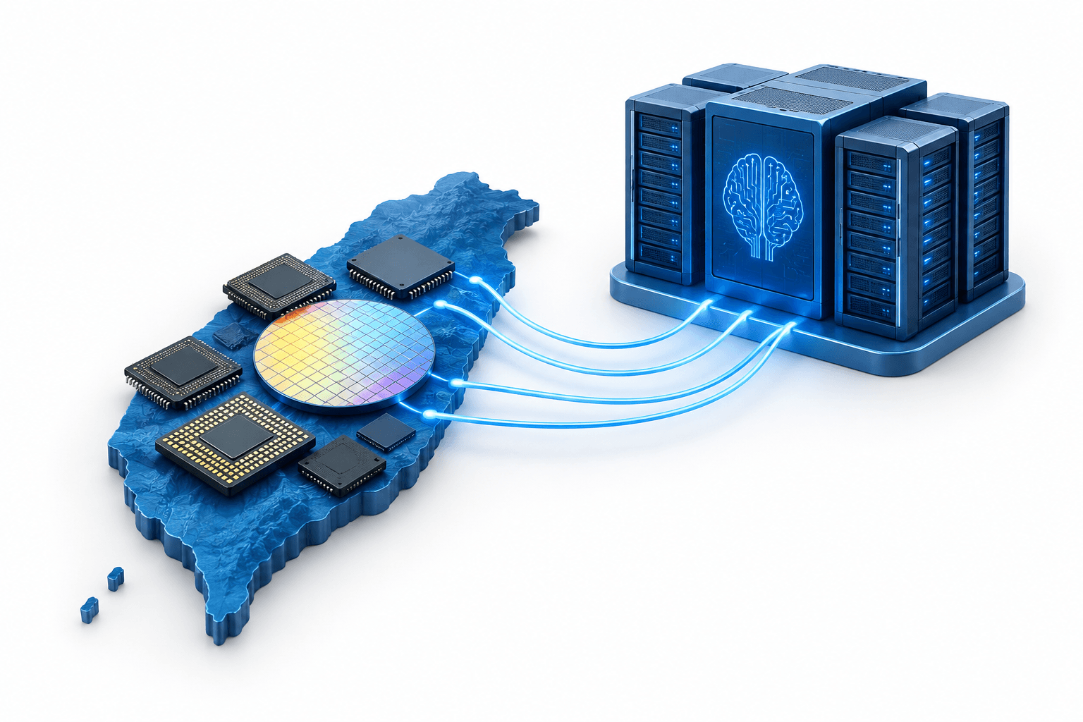 Concept illustration of Anthropic chip supply and AI computing hardware