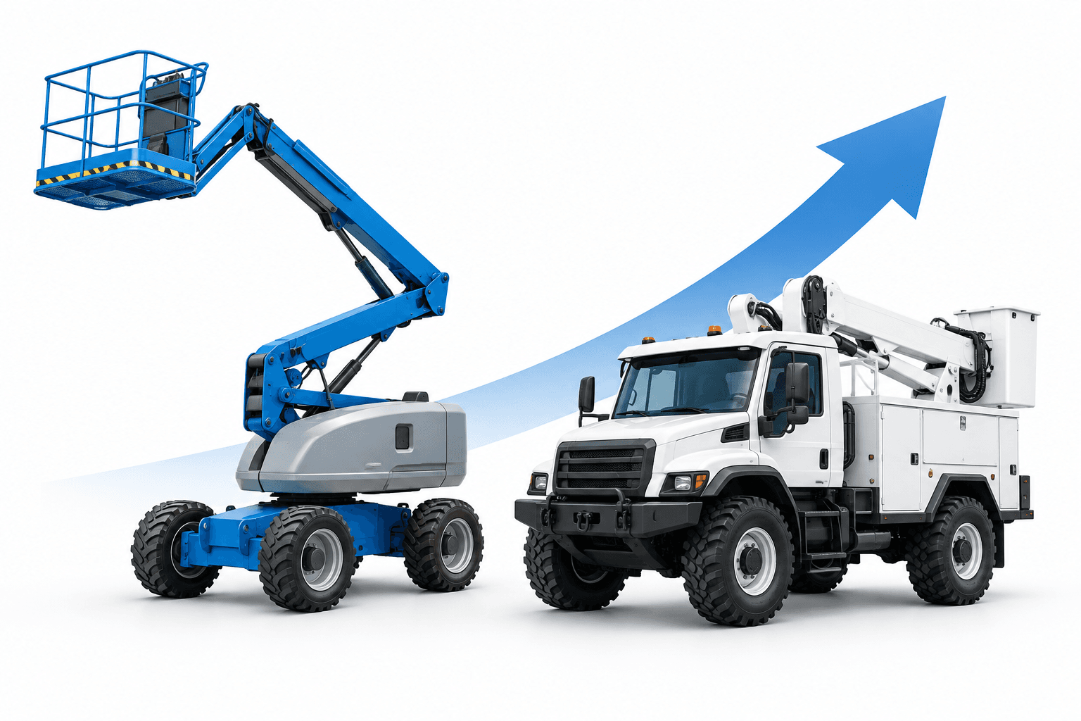 Illustration of an aerial work platform and specialty vehicle representing Terex earnings