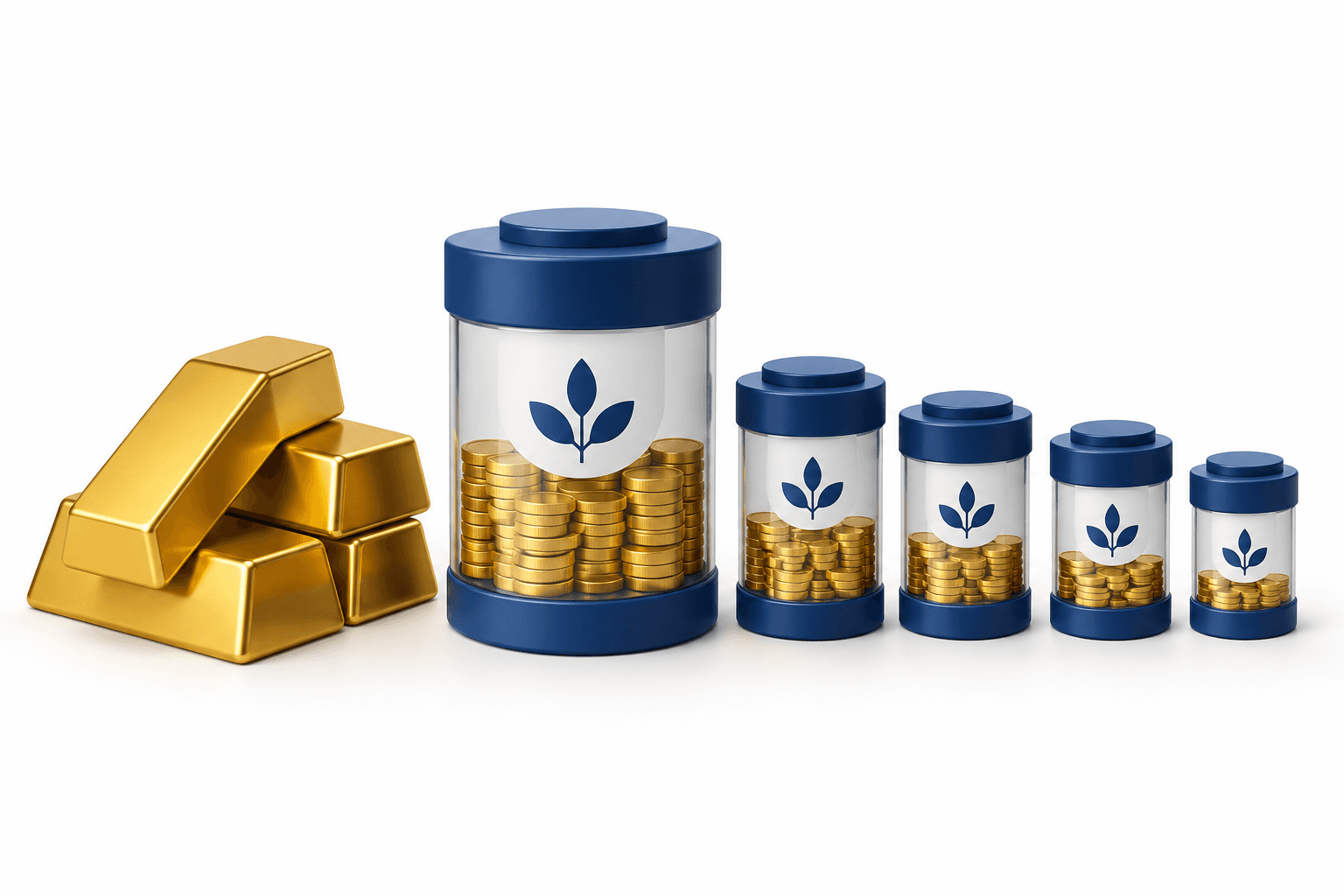 Concept illustration of India gold ETFs and concentrated fund assets