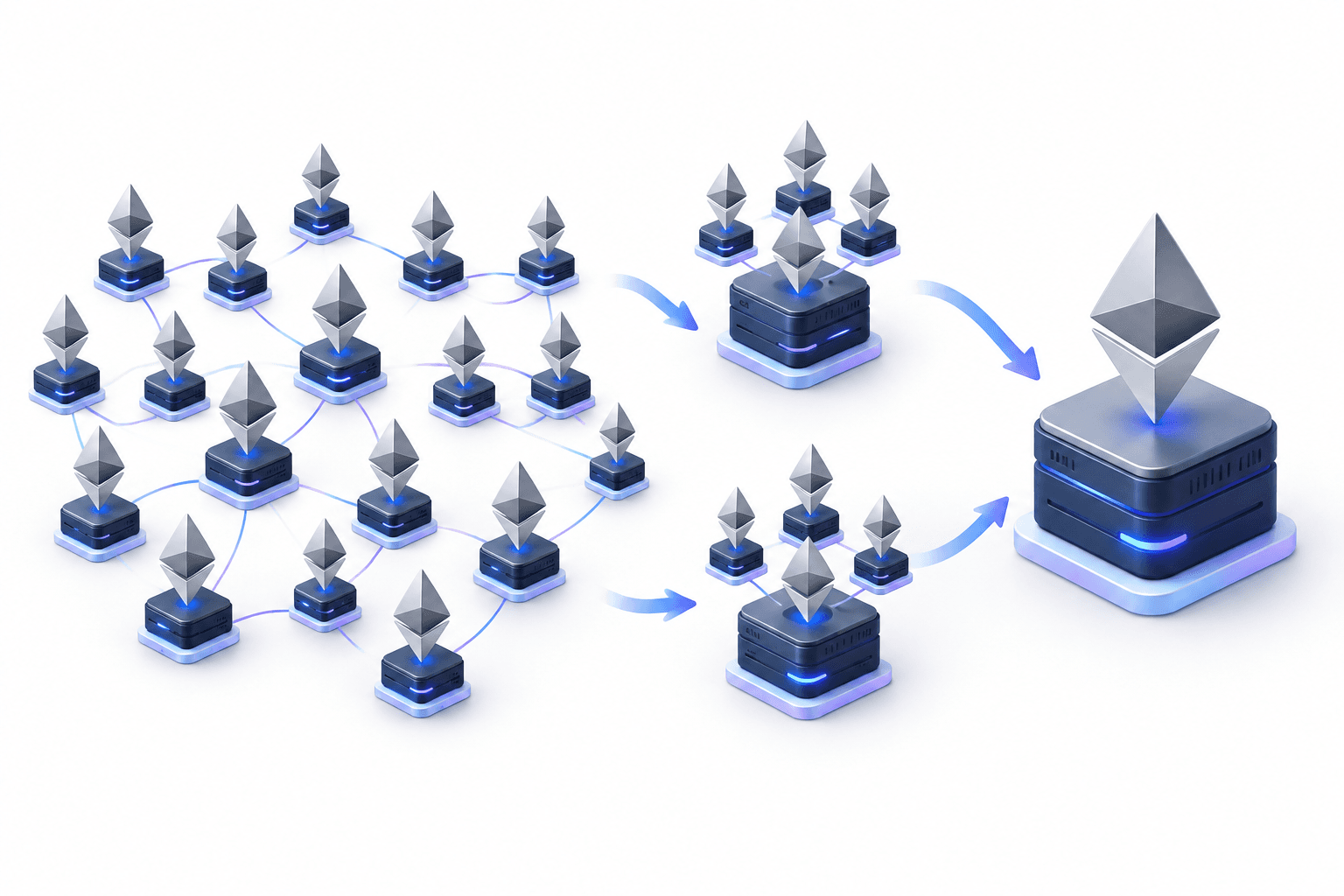 El staking de Ethereum alcanza los 43,8 millones de ETH mientras caen las recompensas