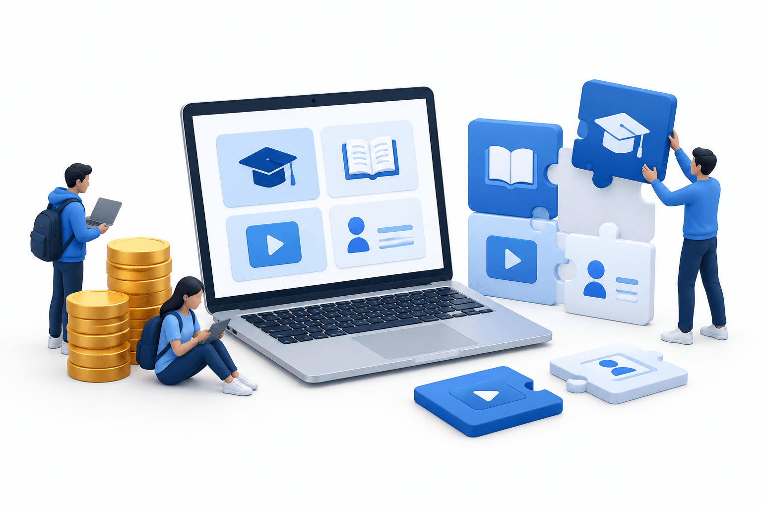 Concept illustration of online learning platform repairs and enrollment pressure accompanying Stride earnings.