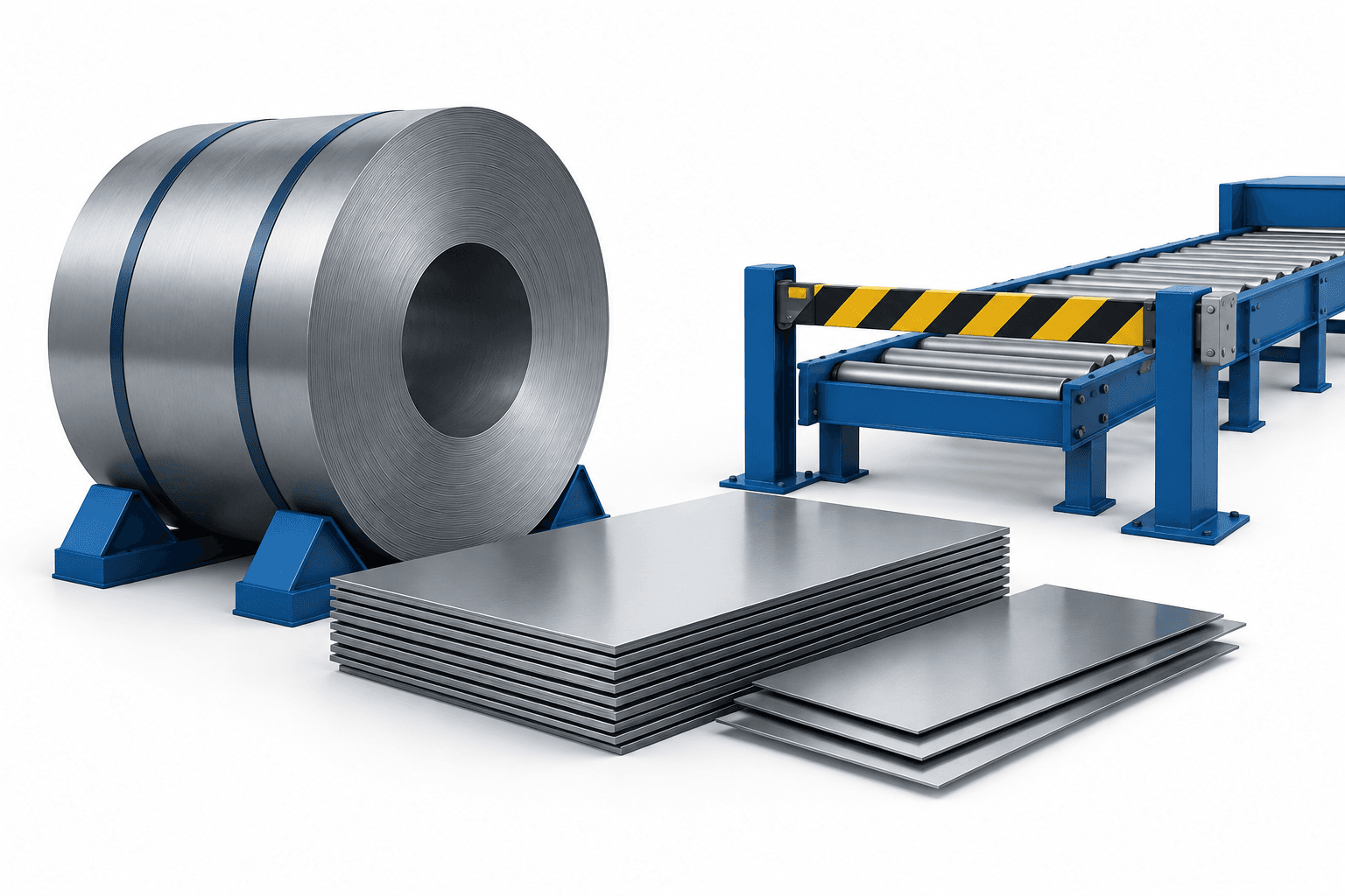 Steel coils and a paused finishing conveyor illustrate Cleveland-Cliffs earnings and the shift in Stelco production.