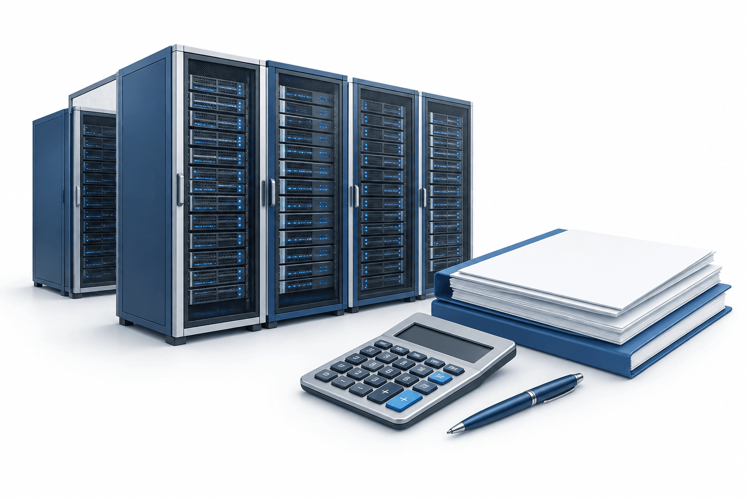 Concept illustration of AI server racks and financial oversight tools representing the Super Micro stock outlook.