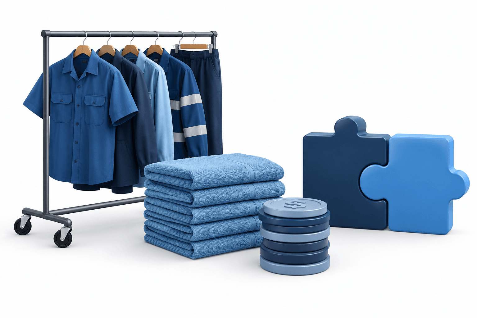 Concept illustration of work uniforms and operating costs accompanying UniFirst earnings coverage.