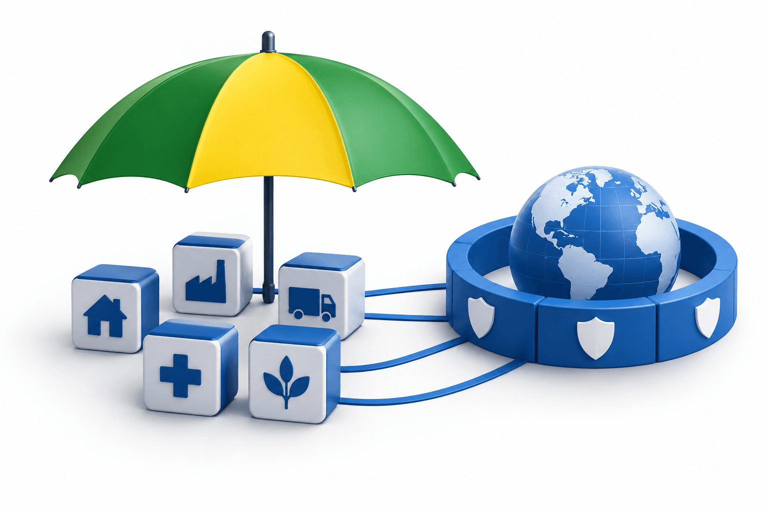 Brazil reinsurance tax illustration showing domestic risk protection connected to international reinsurance capacity.