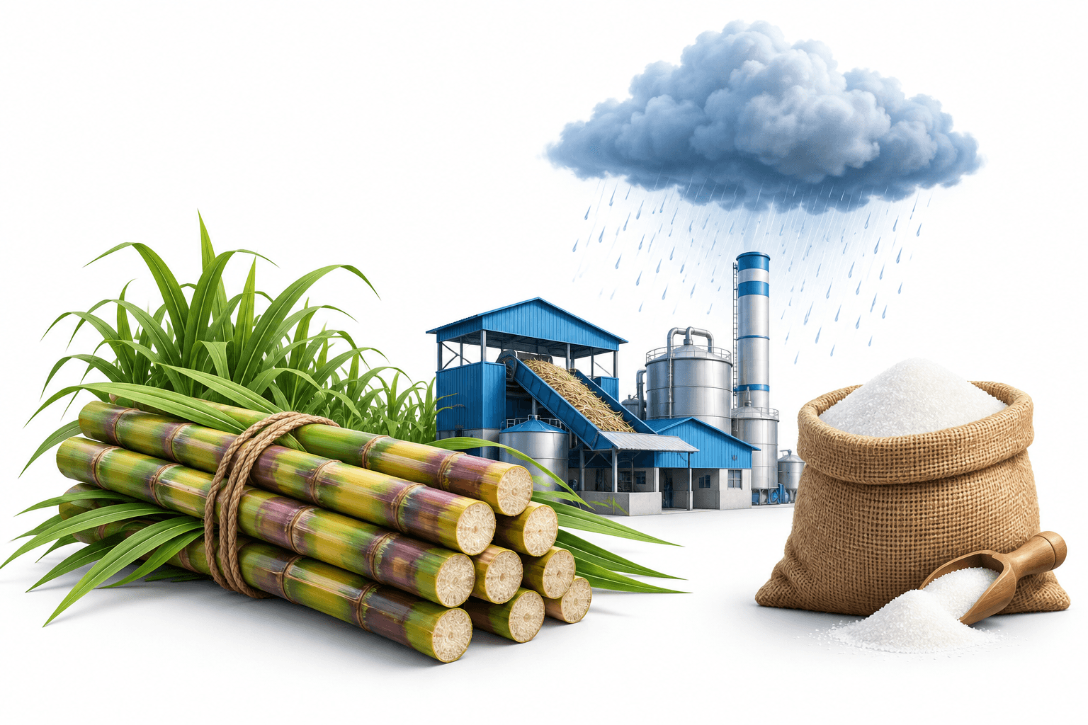 Dostawy cukru w Indiach zagrożone przez deszcze przed listopadowym wzrostem popytu