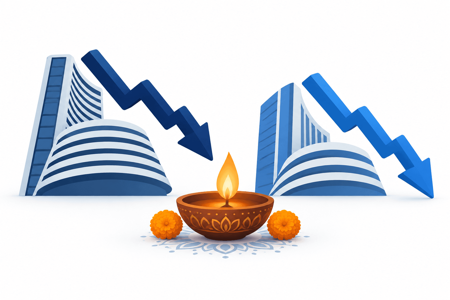 Sensex e Nifty arretrano bruscamente da Diwali 2025