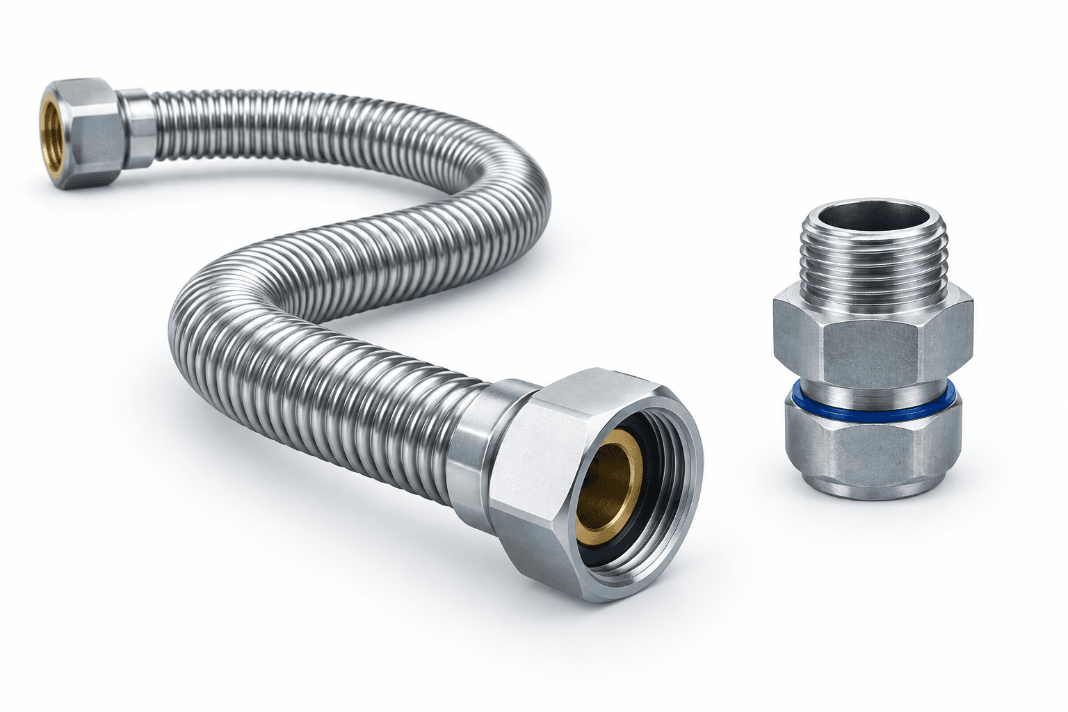 Flexible gas pipe and fitting illustrating Omega Flex earnings