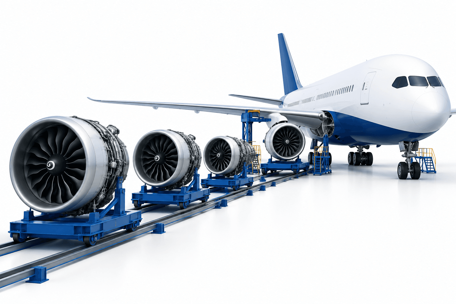 Concept illustration of GEnx deliveries supporting widebody aircraft production.