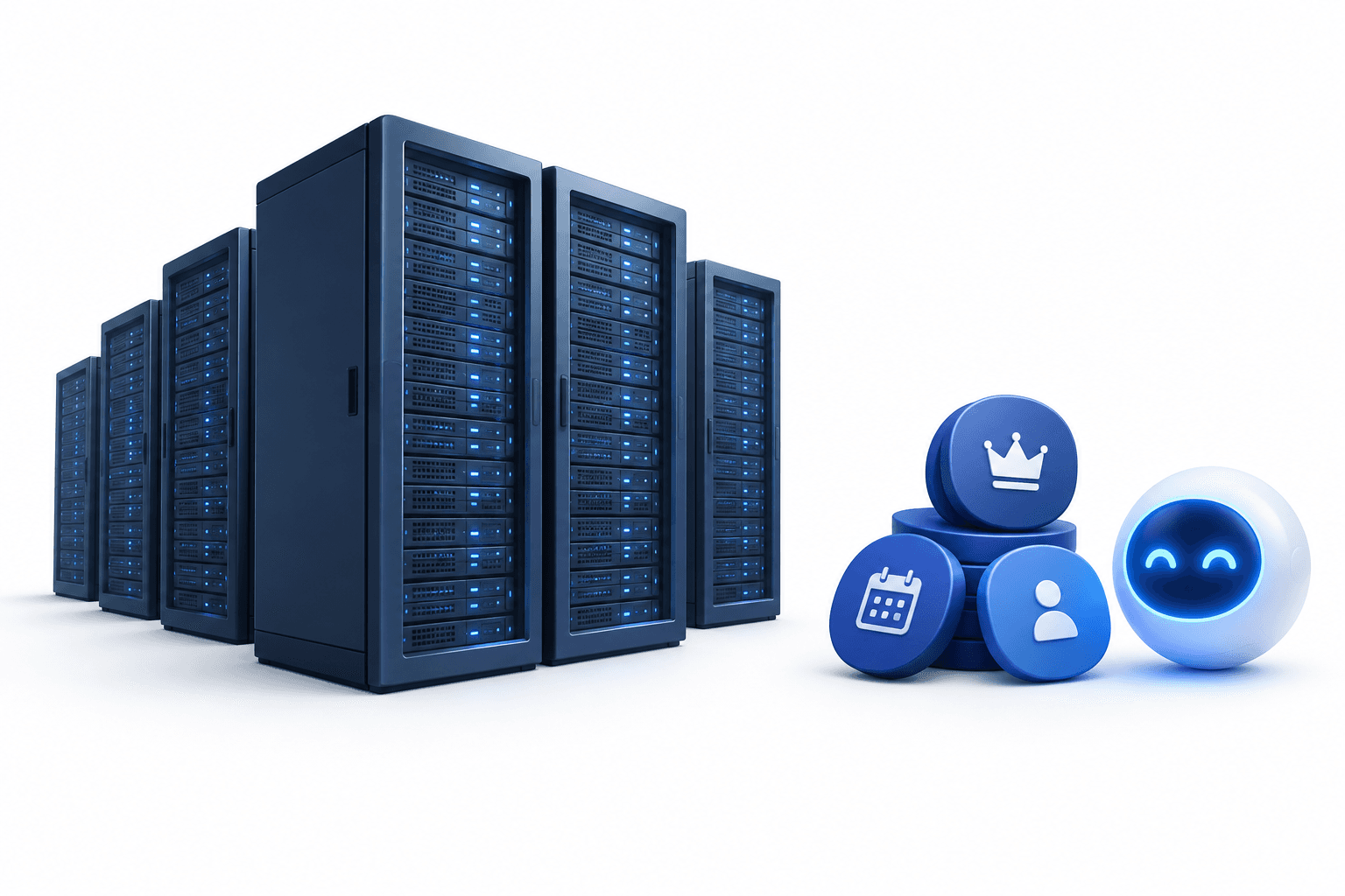 Concept illustration of Meta AI spending, with server racks balanced against emerging subscription revenue.