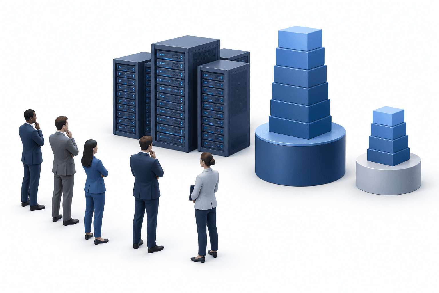 Concept illustration of AI server infrastructure and investors weighing Nscale IPO valuation expectations.